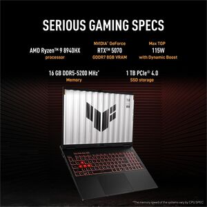 TUF Gaming A16 FA608 FA608UP-RV018 40.6 cm (16") Gaming Notebook - Full HD Plus - 165 Hz - AMD Ryzen 7 260 - 16 GB - 1 TB 