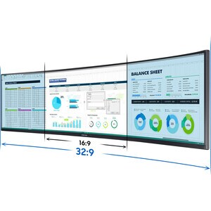 Samsung C49HG90DMU Curved Screen LCD Monitor - 32:9 - Matte Black - 124.2 cm (48.9") Viewable - Quantum Dot LED Backlight 