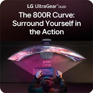 LG UltraGear 45GX950A-B 45" (114.3 cm) Class 5K2K WUHD Curved Screen Gaming OLED Monitor - 21:9 - Black - 44.5" (113 cm) V