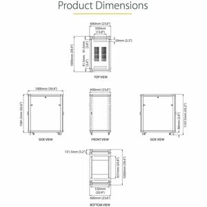 StarTech.com 22U 36in Knock-Down Server Rack Cabinet with Caster - Store your servers - network and telecommunications equ