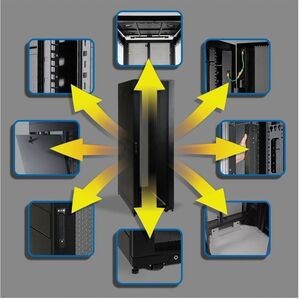 Eaton Tripp Lite Series 45U SmartRack Standard-Depth Server Rack Enclosure Cabinet with doors & side panels - 19" 45U