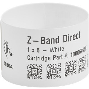 Zebra Wristband Polypropylene 1 x 11in Direct Thermal Zebra Z-Band Direct Green HC100 - 1" Width x 11" Length - 200/Cartri