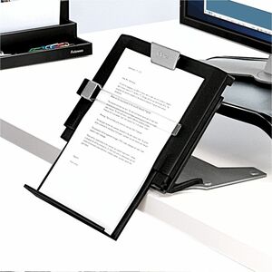 Professional Series In-Line Document Holder - Horizontal - 7.5" Height x 12" Width x 2.5" Depth - Black - 1 Each
