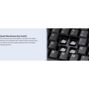 Adesso EasyTouch AKB-110B Mini Keyboard - PS/2, USB - 87 Keys - Black