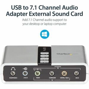 StarTech.com 7.1 USB Audio Adapter External Sound Card - Turn your laptop or desktop computer into a 7.1-channel home thea