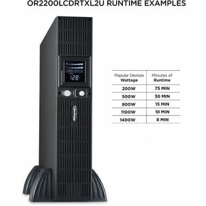 CyberPower OR2200LCDRTXL2U Smart App LCD UPS Systems - 2100VA/1650W, 120 VAC, NEMA 5-20P, 2U, Rack / Tower, 8 Outlets, LCD