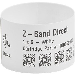 Zebra Z-Band Direct 10006995-6K Multipurpose Label - 25.40 mm Width x 279.40 mm Length - Permanent Adhesive - Direct Therm