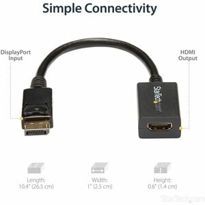 StarTech.com Adaptateur Vidéo DisplayPort® vers VGA - Convertisseur DP - 1920x1200 - Noir