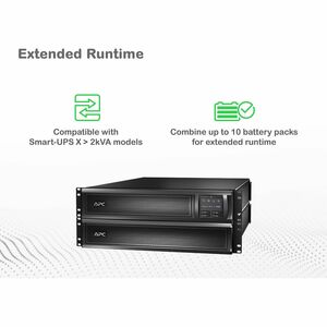 APC Smart-UPS X External Battery Pack, Rack/Tower 2U, 120Vdc, W/rail kit - 120 V DC - Lead Acid - Hot Swappable - 3 Year M