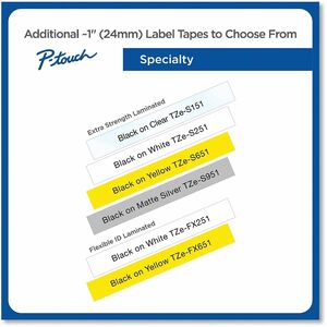 Brother TZes151 Label Tape - 23.88 mm Width x 7.99 m Length - Permanent Adhesive - Direct Thermal, Thermal Transfer - Clea