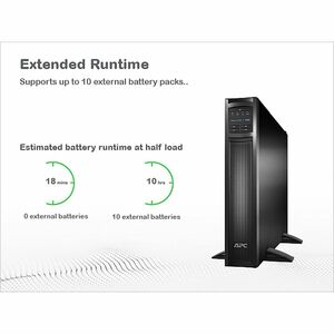 APC Smart-UPS SMX3000RMHV2UNC Line-interactive USV - 3 kVA/2,70 kW - 2U Rack/Turm - 3 Stunde(n) Aufladen - 6 Minute(n) Sta