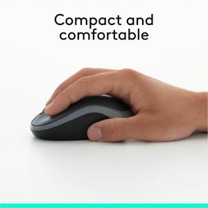 Logitech M185 Wireless Mouse, 2.4GHz with USB Mini Receiver, 1000 DPI Optical Tracking, Swift Grey - Optical - Wireless - 