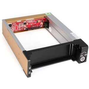 StarTech.com Cassetto rack portatile per disco rigido SATA da 5,25" , robusto, in alluminio e di colore nero - 1 x Disco r