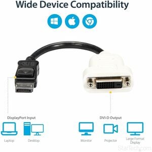 StarTech.com Adattatore DisplayPort DVI - Convertitore video da DisplayPort a DVI-D - 1080p - Dongle DP 1.2 a DVI - Connet