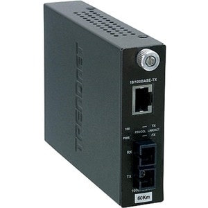 TRENDnet TFC-110S60 Transceiver/Media Converter - New - 2 Port(s) - 1 x Network (RJ-45) - 1 x SC - 10/100Base-TX, 100Base-