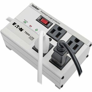 Eaton Tripp Lite Series Isobar 4-Outlet Surge Protector, 6 ft. Cord with Right-Angle Plug, 3330 Joules, Diagnostic LEDs, M