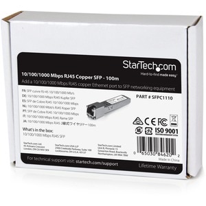 StarTech.com Cisco SFP-GE-T Compatible SFP Module - 1000BASE-T - 10/100/1000 Mbps SFP to RJ45 Cat6/Cat5e Transceiver - 100