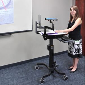 TeachWell Mobile Digital Workspace Teaching Desk & AV Hub (Graphite Grey)
