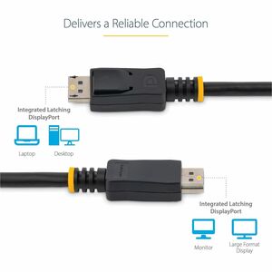 StarTech.com 3m Certified DisplayPort 1.2 Cable with Latches M/M - DisplayPort 4k with HBR2 support - High Resolution DP t