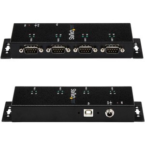 StarTech.com Hub adattatore seriale USB a DB9 RS232 4 porte - Guide DIN industriali e montabile a parete - USB - PC, Mac, 