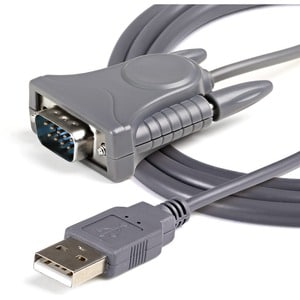 StarTech.com Data Transfer Adapter - 1 x 9-pin DB-9 RS-232 Serial - Male - 1 x USB 2.0 Type A - Male - Grey