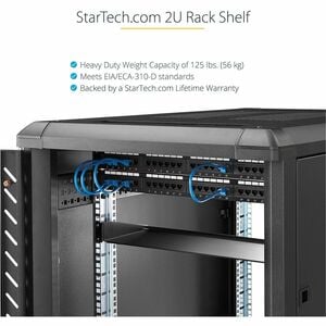 StarTech.com 2U Server Rack Cabinet Shelf - Fixed 18" Deep Cantilever Rackmount Tray for 19" Data/AV/Network Enclosure - W