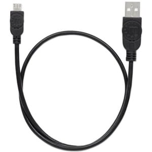 Manhattan Cable USB V2 A-Micro B, Bolsa PVC 0.5M Negro - Cable for Portátil, Computadora de escritorio - 480Mbit/s - Apant