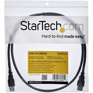 StarTech.com 1m Black SuperSpeed USB 3.0 (5Gbps) Extension Cable A to A - M/F - Extend your SuperSpeed USB 3.0 cable by up