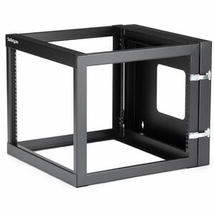 StarTech.com 4-Post 8U Hinged Wall-Mount Network Rack, 19" Open Frame Server Rack, Wall Mount Data Rack for IT Computer Eq
