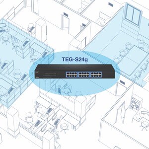 TRENDnet TEG-S24g 24 Ports Ethernet Switch - Gigabit Ethernet, Fast Ethernet - 10/100/1000Base-T - New - TAA Compliant - 2