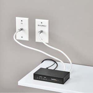 StarTech.com Gigabit Ethernet over Coaxial Unmanaged Network Extender Kit - 2.4km - 2.40 km Extended Range - Steel