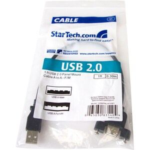 StarTech.com Cavo USB a pannello 30 cm A ad A - F/M - Cable for PC - Prolunga - 24/28 AWG - Nero