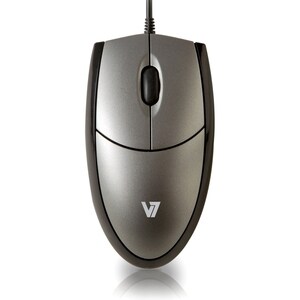 V7 Full size USB Optical Mouse - V7 Full Size USB Wired Optical Mouse - Silver/Gray - Cable Length 5ft (1.6m) Red LED/Opti