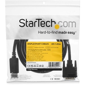 StarTech.com 1,8m DisplayPort auf DVI Kabel - Stecker/Stecker - Zweiter Anschluss: 1 x 25-pin DVI-D Digital Video - Male -