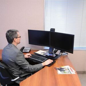 Ergotron WorkFit-A, Dual Workstation with Worksurface - Height Adjustable - 2 Display(s) Supported - 24" to 26" Screen Sup