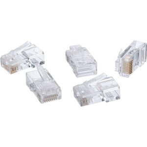 4XEM 50 Pack Cat5E RJ45 Modular Ethernet Plugs for Stranded or Solid CAT5E Cable - 50 Pack Modular RJ45 Ethernet ends for 
