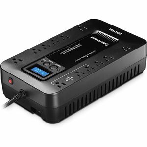 CyberPower EC850LCD Ecologic UPS Systems - 850VA/510W, 120 VAC, NEMA 5-15P, Compact, 12 Outlets, LCD, PowerPanel® Personal