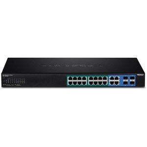 TRENDnet 20-Port Gigabit PoE+ Web Smart PoE+ Switch, 16 x Gigabit PoE+ Ports, 4 x Shared Gigabit Ports, Up To 30W Per Port