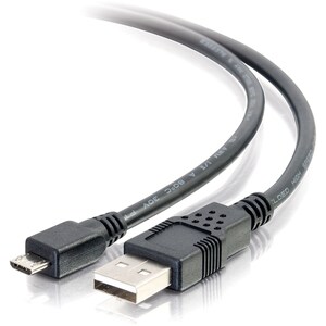 C2G 1ft USB Cable - USB Cable - USB A to USB Micro B - M/M - HDMI/USB for Audio/Video Device, HDTV, Projector - 6" - 1 x T