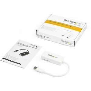 StarTech.com USB 3.0 to Gigabit Ethernet Adapter NIC w/ USB Port - White - Add a Gigabit Ethernet port and a USB 3.0 pass-