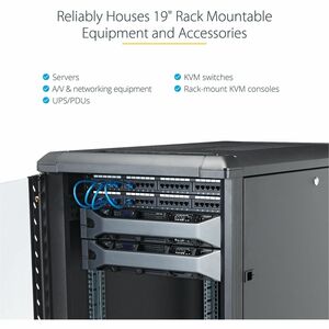 StarTech.com 4-Post 12U Server Rack Cabinet, 19" Data Rack Cabinet for Computer / IT Equipment, Home Network Rack, Half He