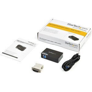 StarTech.com USB 3.0 to HDMIÂ® and DVI Dual Monitor External Video Card Adapter - 1 x 9-pin Type B USB 3.0 USB Male - 1 x 