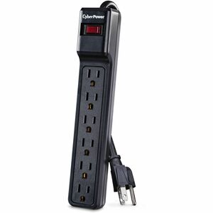 CyberPower CSB6012 Essential 6 - Outlet Surge with 1200 J - Clamping Voltage 800V, 12 ft, NEMA 5-15P, Straight, 15 Amp, EM