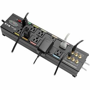 Eaton Tripp Lite Series Isobar 10-Outlet Home/Business Theater Surge Protector, 8 ft. Cord with Right-Angle Plug, 3840 Jou