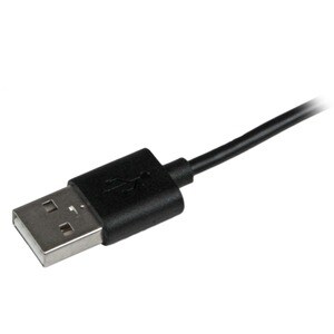 StarTech.com 2m (6ft) Angled Black Apple 8-pin Lightning Connector to USB Cable for iPhone / iPod / iPad - Charge or Sync 