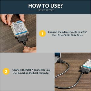 StarTech.com USB 3.0 auf 2,5" SATA III Adapter Kabel mit UASP - USB 3.0 zu SATA SSD/HDD Konverter - Schwarz