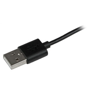 StarTech.com 2m (6ft) Angled Black Apple 8-pin Lightning Connector to USB Cable for iPhone / iPod / iPad - First End: 1 x 