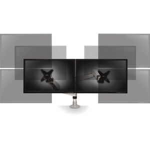 3M Mounting Arm for Flat Panel Display - Silver - Height Adjustable - 20 lb Load Capacity - 1 Each