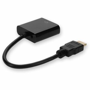 AddOn HDMI 1.3 Male to VGA Female Black Adapter Which Includes 3.5mm Audio and Micro USB Ports For Resolution Up to 1920x1