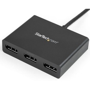 StarTech.com 3-Port Multi Monitor Adapter, Mini DisplayPort 1.2 to DP MST Hub, Video Splitter for Extended Desktop Mode, W